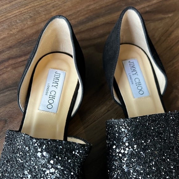 Jimmy Choo Women's Globe Glitter & Leather d'Orsay Flats - Picture 14 of 16